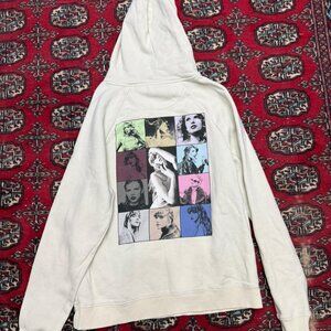 Women's White and Cream Hoodie